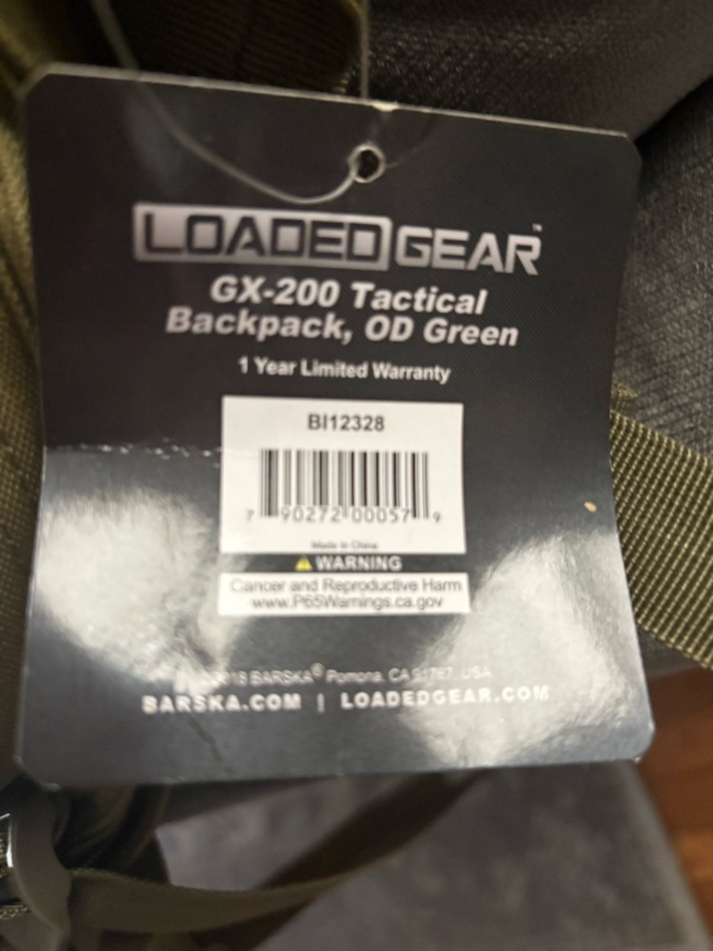 LOADED GEAR GX-200 Heavy Duty Tactical Men's Backpack - Green — NWT - Picture 7 of 7